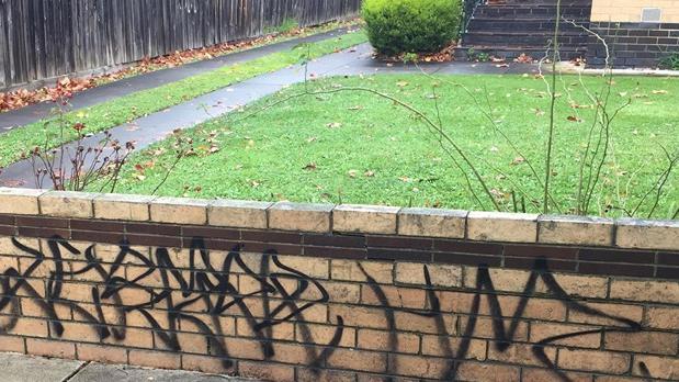 Vandals have tagged properties and shops in a graffiti tagging spree in Croydon. Picture: Supplied.