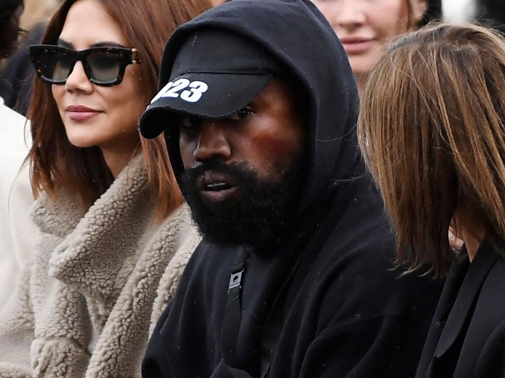 West earlier attended the Givenchy spring-summer 2023 fashion show. Picture: Julien de Rosa/AFP