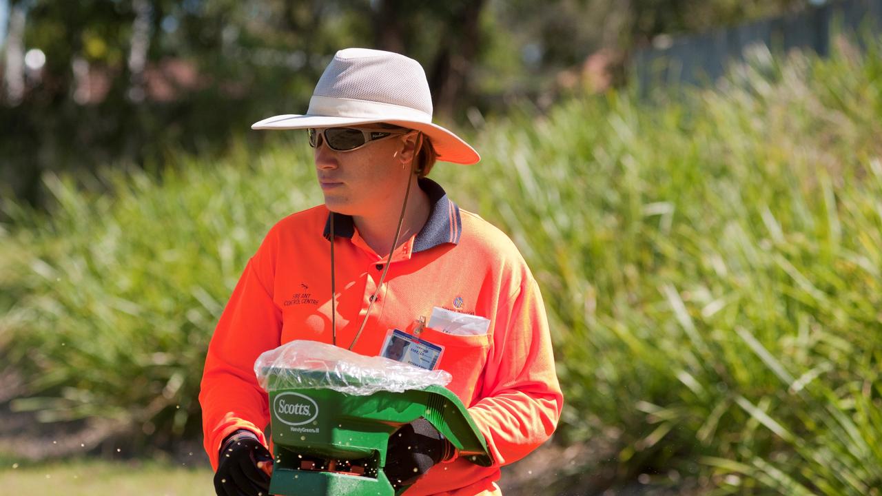 Biosecurity Queensland officers often use bait containing low trace amounts of chemicals to eradicate fire ant colonies in Queensland. Picture: Supplied