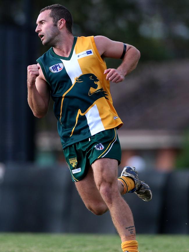 Mannon Johnston celebrates a goal during Northcote Park’s win. Picture: Mark Dadswell.