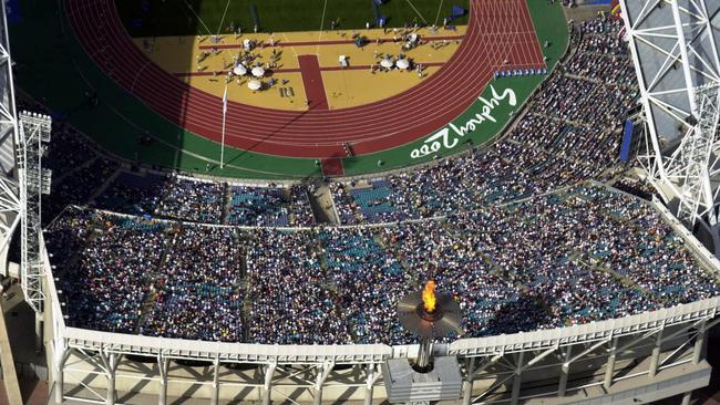 Crowds at the Sydney Olympics in 2000 for the opening day of the track and field events.