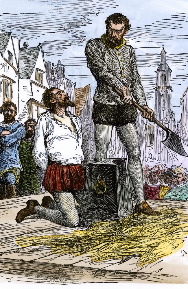 Execution of Sir Walter Raleigh in England 1618.