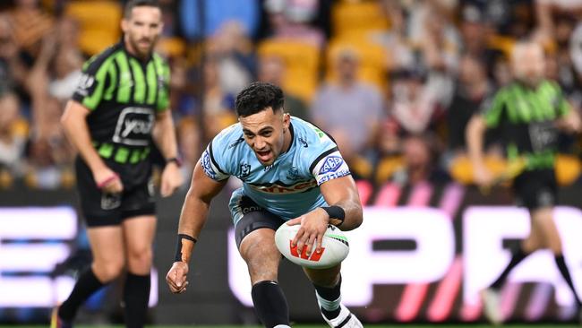 Iro celebrated his return from injury with a try at Magic Round. Picture: Hannah Peters/Getty Images