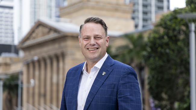 Lord Mayor Adrian Schrinner outside Brisbane City Hall in King George Square, Sunday, March 17, 2024 - Picture: Richard Walker