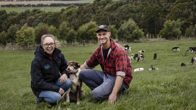 Lex and Rachael with their dog Elsey.