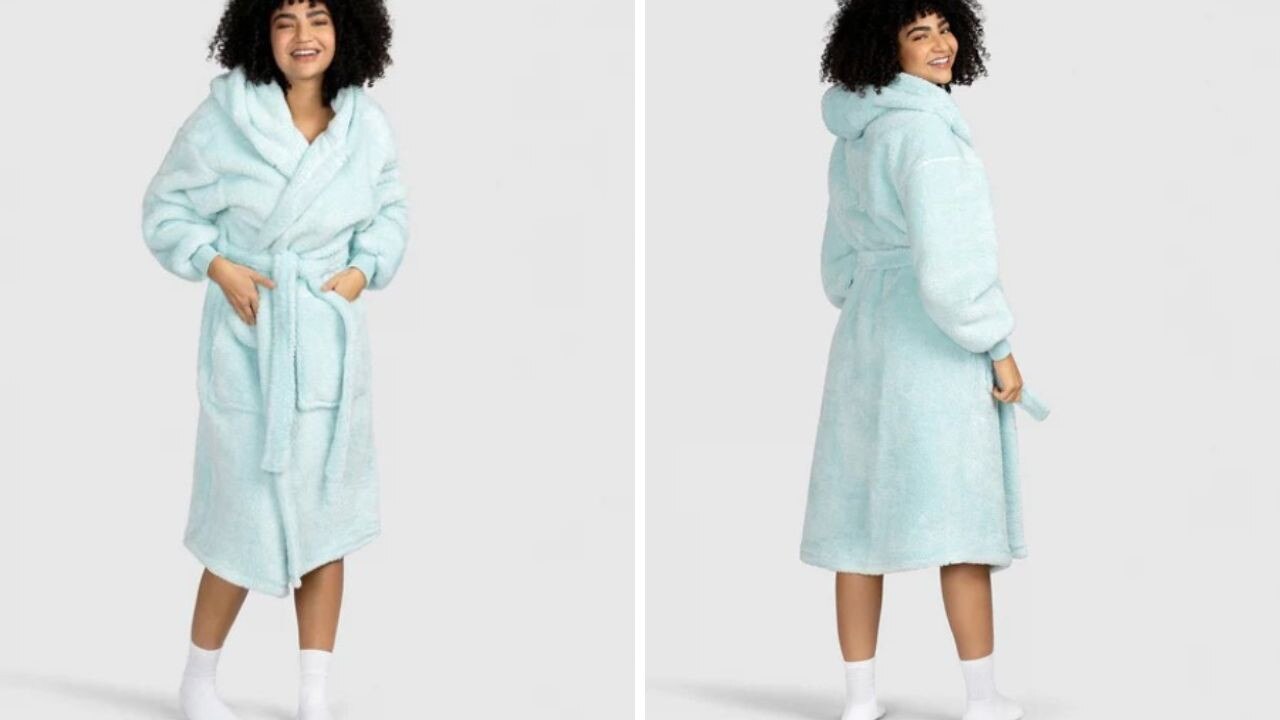 When you're not wearing your Oodie, you can wrap yourself up in the super soft and fluffy Oodie Dressing Gown. Picture: The Oodie