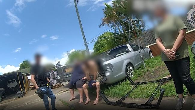 Detectives from Taskforce Maxima South Eastern Region during one of their search warrants. Photo: Queensland Police Service