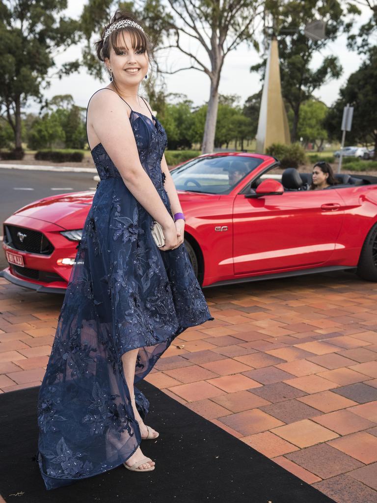 Ally Halter arrives at Wilsonton State High School formal at USQ, Wednesday, November 18, 2020. Picture: Kevin Farmer