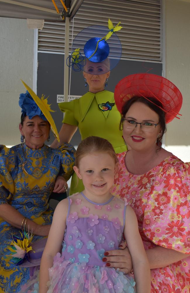 Harlow and Sarah Holdsworth, Rebecca Jame and Verelle O'Shanesy at the 100 Club Cup race day 2023 in Gympie.