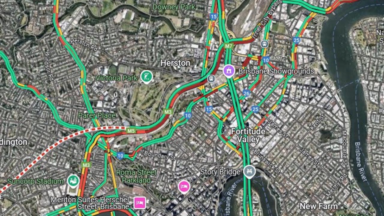 The Inner City Bypass has been hit hard. Photo: Google Maps