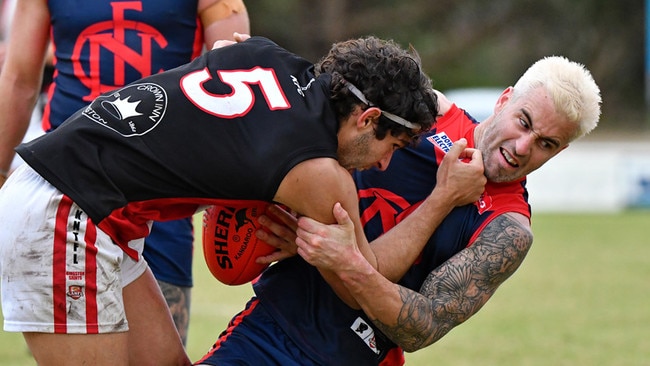 Naracoorte star Matt Willson battles for the footy. Picture: Ace Coote Photography