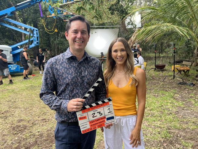 Fraser Coast Mayor George Seymour with 13 Summers star Bec Hewitt.