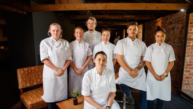 Hentley Farm head chef Clare Salzon with her team (L-to-R) Karmin, Jasna, Joelan, Olivia, Jack and Sammi. Picture: Matt Turner