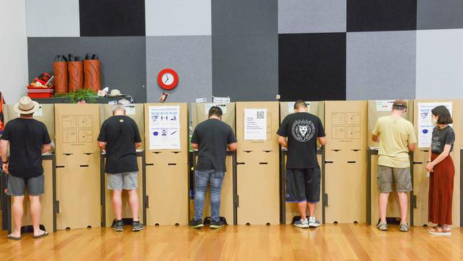 People voting at the SA state election at Norwood Primary School. Picture: NCA NewsWire / Brenton Edwards