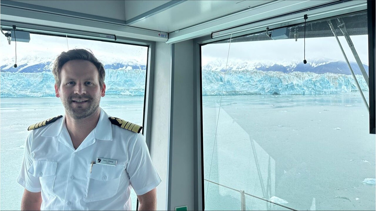 Captain Simon Bishop is at the helm of Seabourn Venture.