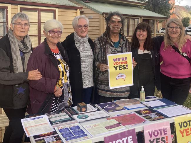 Pictured at the launch of the Bellingen Yes Group on July 2 are (from left) Doro Hart, Chris Marks, Annie Kennedy, Micklo Jarrett, Anna Joy and Amber Jacobus. Picture: Supplied