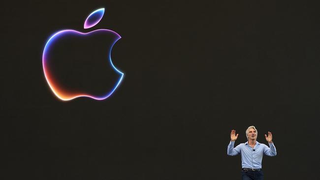 (It is reminiscent of imagery used at the June Apple Worldwide Developers Conference which leaned heavily on AI. (Photo by JUSTIN SULLIVAN / GETTY IMAGES NORTH AMERICA / AFP)