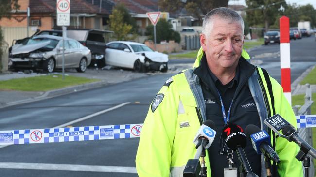 Detective Sergeant Stephen Hill slammed the people who fled the scene. Picture: David Crosling