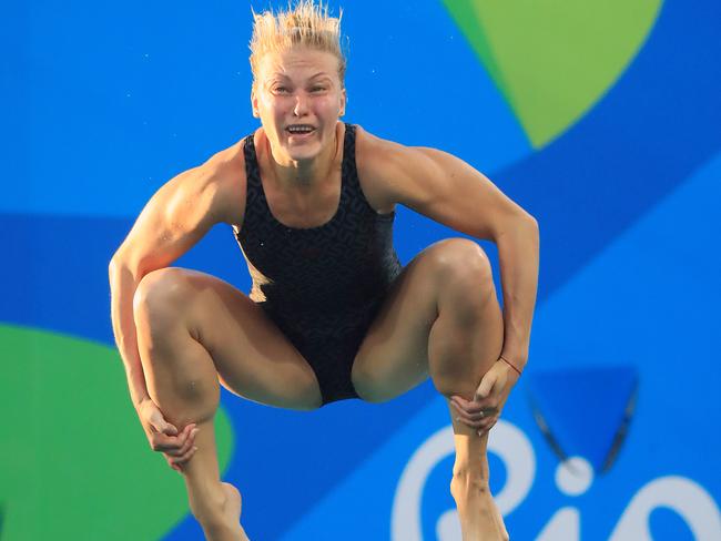 Rio Olympics 2016. The 3m Springboard Final in the Diving at the Maria Lenk Aquatic Centre. Ukraine's Olena Fedorova in action. Picture: Alex Coppel.