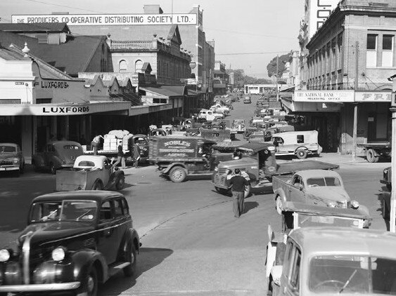 Busy Turbot Street where the old Fruit &amp; Produce Exchange operated.