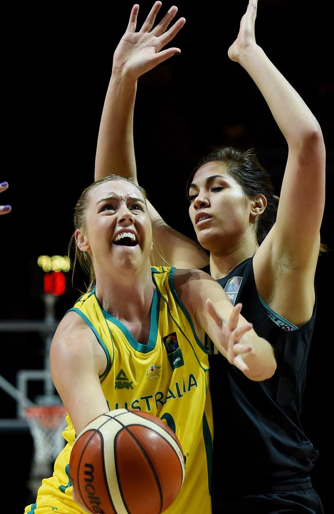 Rachel Jarry of the Opals during the 2015 FIBA Oceania Championships.