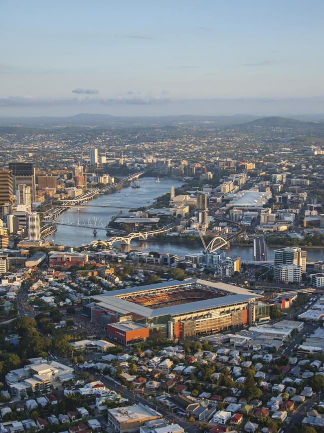 Aerial view of Broncos home ground Suncorp Staudium. Picture: Ethan Rohloff Photography/Tourism and Events Queensland