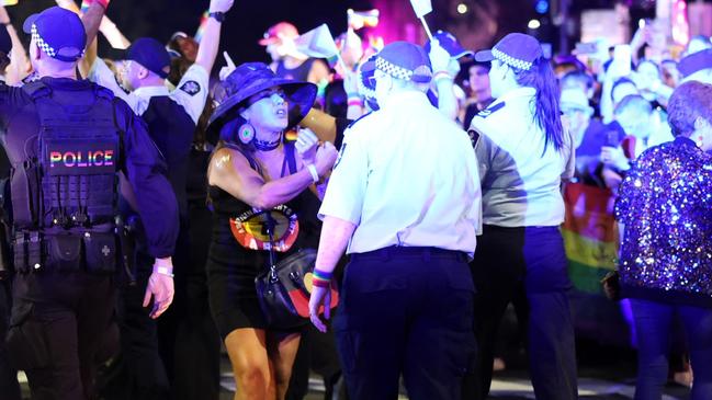 Lidia Thorpe clashes with police at the Mardi Gras. Picture: Matrix