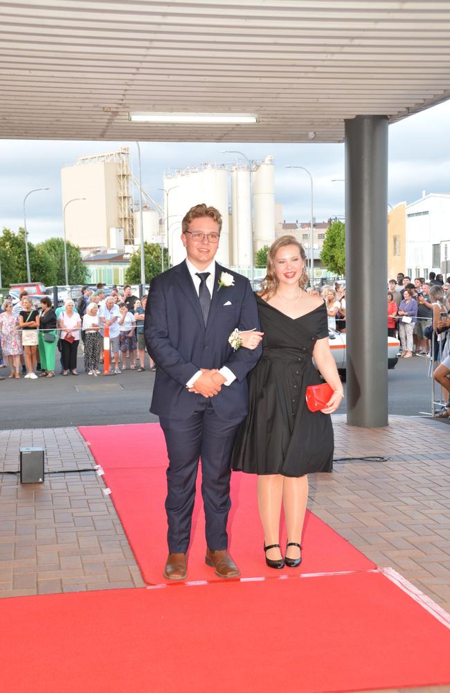 Toowoomba school formals. At the 2023 St Ursula's College formal is graduate Amy Southee with her partner Charlie McMullin. Picture: Rhylea Millar