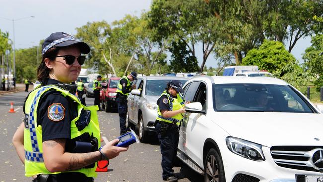 NT Police are warning drivers of an increased risk of being breathalysed this holiday season. Picture: Keri Megelus