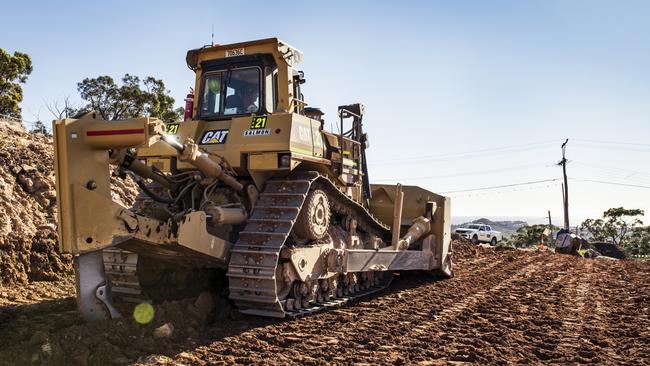 Massive earthworks and rock breaking is ramping up on the $140 million Mona Vale Rd East upgrade stretching from Ingleside to Mona Vale. Picture: RMS