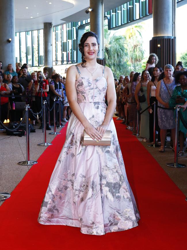 Sarah Pont arrives at the Trinity Bay High School formal evening, held at the Cairns Convention Centre. Picture: Brendan Radke