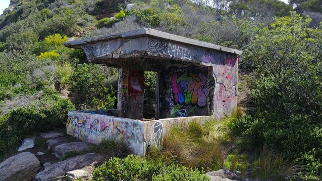 An abandoned World War Two searchlight emplacement at Blue Fish Point that is not closed off to the public. Picture: Manly Daily