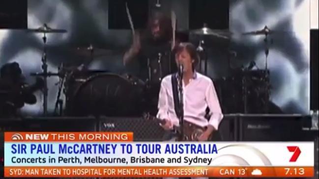 Sunrise team not happy that Paul McCartney won't be visiting Adelaide