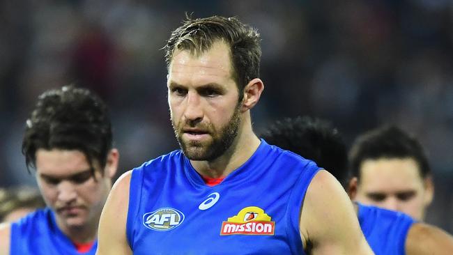 Travis Cloke after the Bulldogs’ loss to Geelong earlier this year. Picture: Getty Images