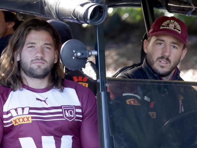 Patrick Carrigan and Ben Hunt, part of the Maroons training for the State of Origin at Sanctuary Cove, on Monday 24th June 2024 - Photo Steve Pohlner