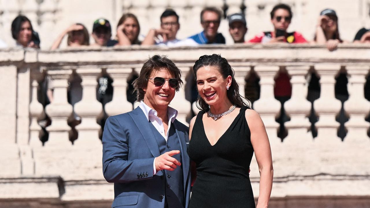 US producer and actor Tom Cruise and British-US actress Hayley Atwell pose at Spanish Steps ahead of the premiere of Mission: Impossible – Dead Reckoning Part One movie in Rome, on June 19, 2023. Picture: Tiziana FABI / AFP