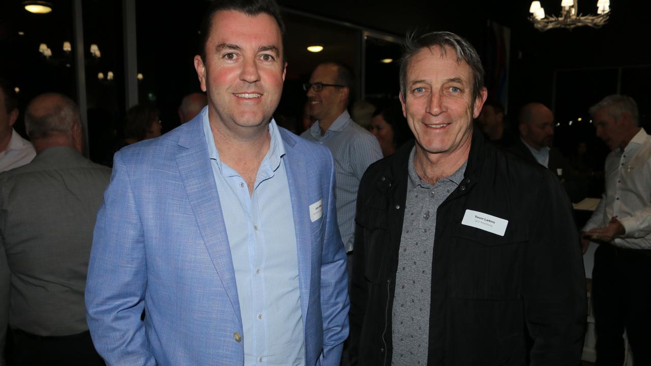 Sunshine Coast Turf Club CEO John Miller and Trevor Larkins at the launch party for the Sunshine Coast Daily's new weekly paper. Picture: Tom Threadingham