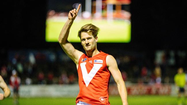 Keith playing-coach Lewis Hender during his time with North Adelaide. Picture: Morgan Sette