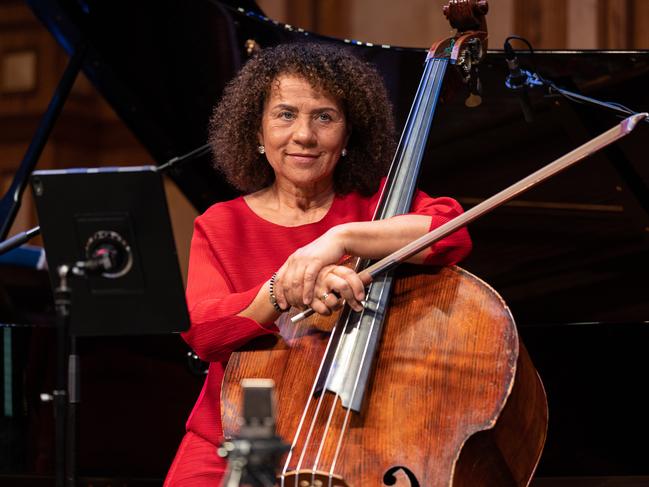 Adelaide Festival 2022. Chineke! Chamber Ensemble founder Chi-chi Nwanoku on double bass. Picture: Andrew Beveridge, supplied