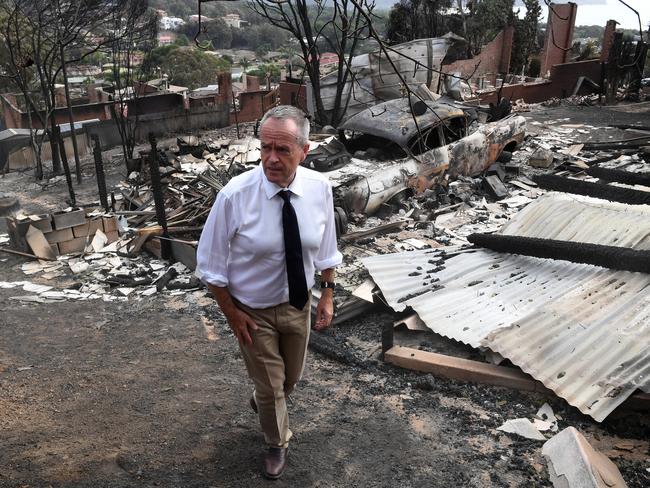 Leader of the Opposition Bill Shorten visits the coastal town of Tathra on Tuesday. Picture: Dean Lewis