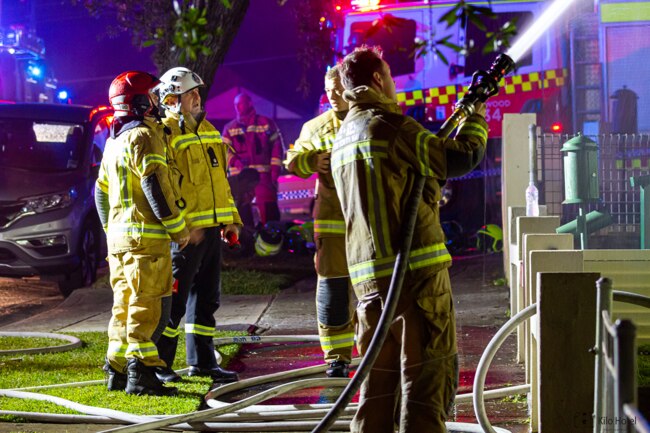 A woman and her husband were lucky to escape a house fire in Lakemba. Picture: Fire and Rescue NSW