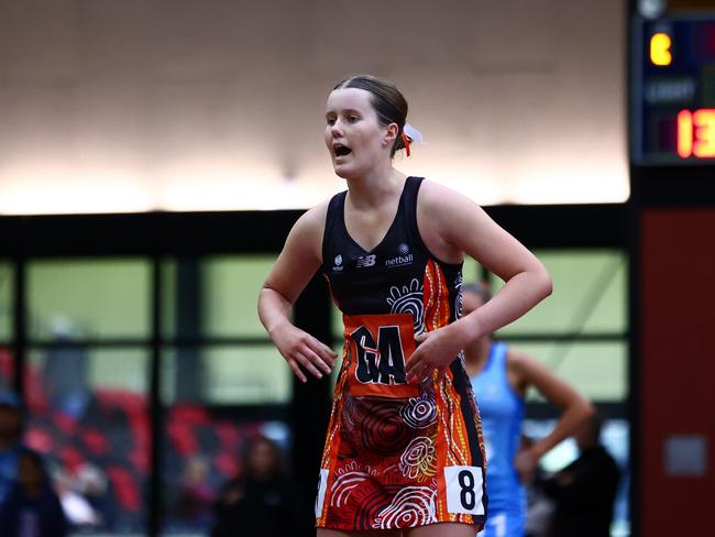 Northern Territory Ava Moller during the National Netball Championships at Jubilee Park Stadium, Frankston, Victoria, Australia. Photo: Joanna Margiolis/Netball Australia.