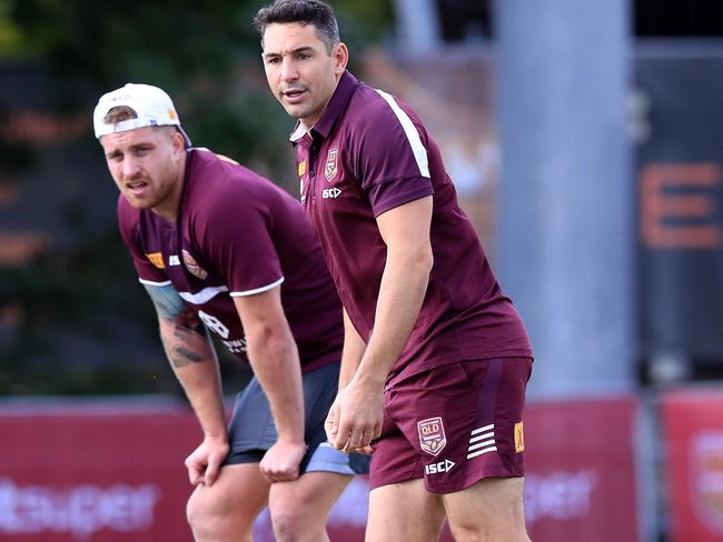 Cameron Munster and Billy Slater at training.