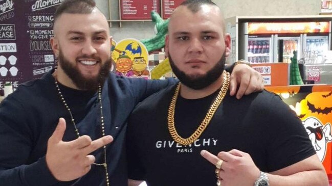 Shooting suspect Ali El Nasher (right) with the nephew of Melbourne drug kingpin Tony Mokbel. Picture: Facebook