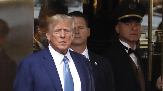 Former US President Donald Trump leaves Trump Tower in New York City. Picture: Getty Images via AFP