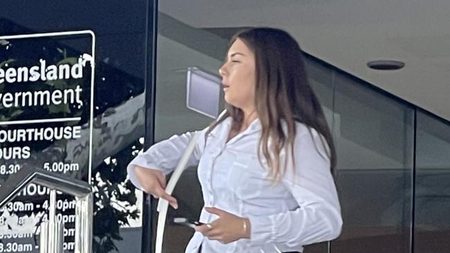 Annabella Rose Thun leaving the Toowoomba Courthouse in March 2023 after she was found partying with a bag of cocaine.