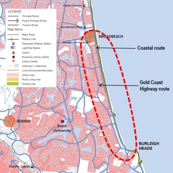 Cycle route for Gold Coast light rail.