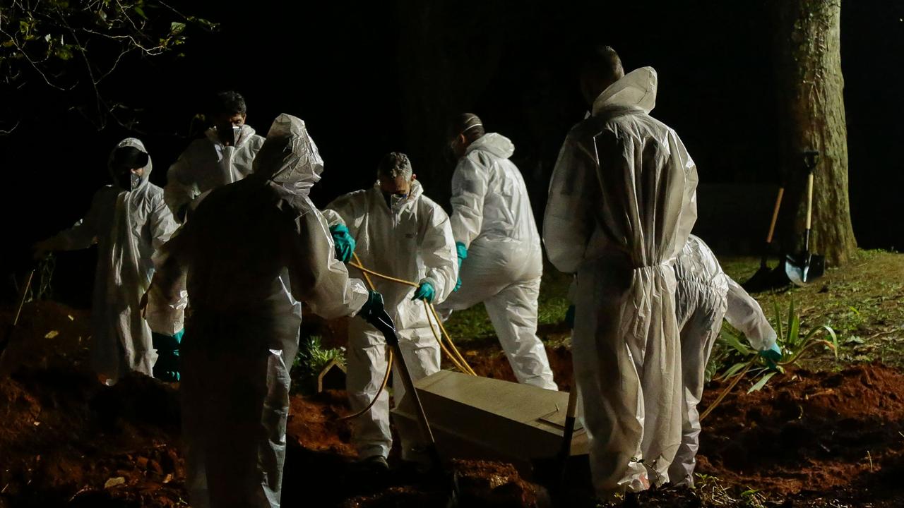 Deaths in Brazil hit a record high on Wednesday. Picture: Miguel Schincariol/AFP