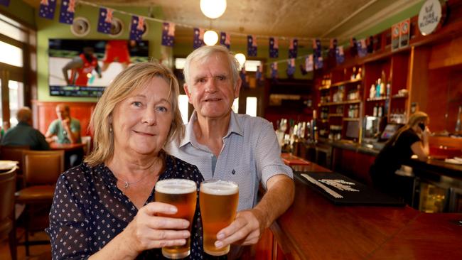 Lorraine and Alan George drown their sorrows in January weeks before the Royal Oak shut. Picture: Angelo Velardo