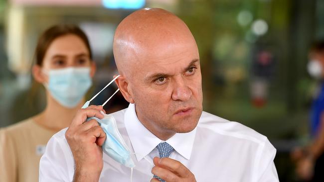 Chief health officer Dr John Gerrard is optimistic about the future of Covid-19 in Queensland as hospitalisations fall at the Gold Coast and stabilise in Ipswich. Picture: John Gass